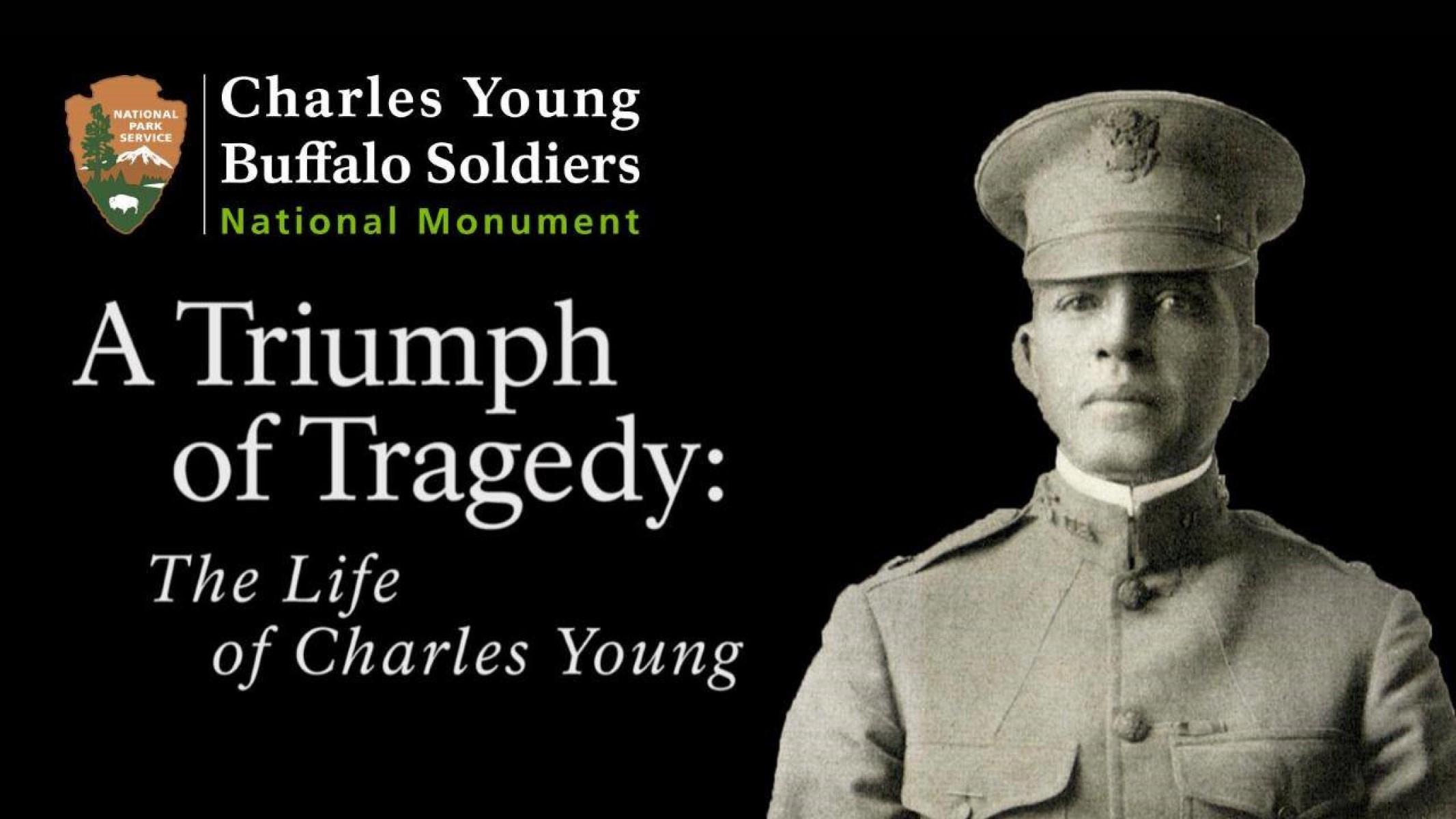 Title screen that reads "A Triumph of Tragedy: The Life of Charles Young" with a black background