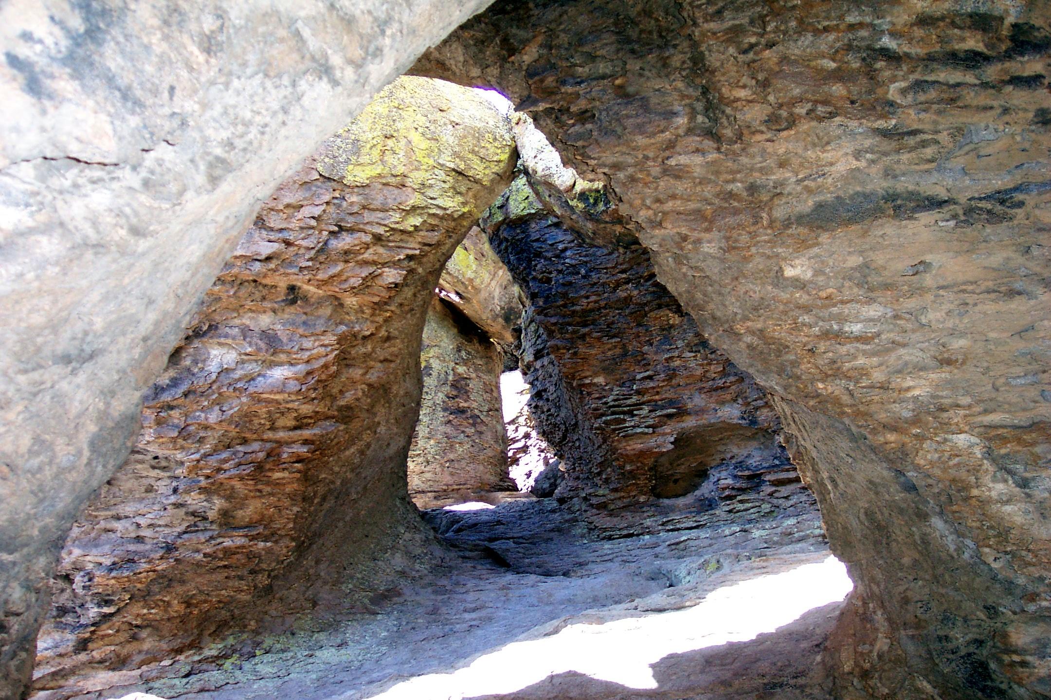 Rock formations that form a tunnel