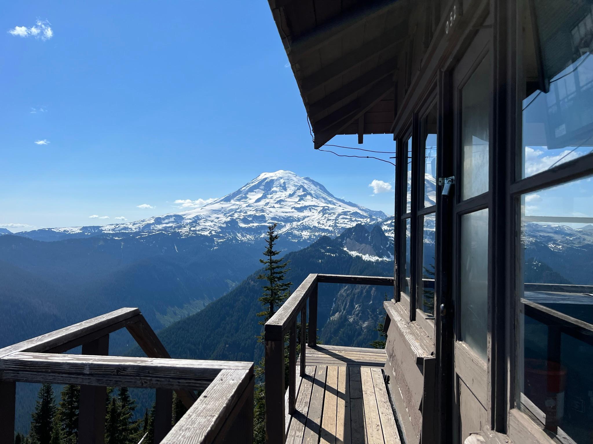 View of Mount Rainier from Shriner Peak Fire Lookout