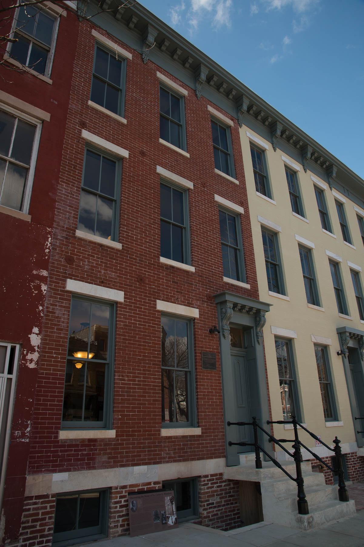 A red brick townhouse