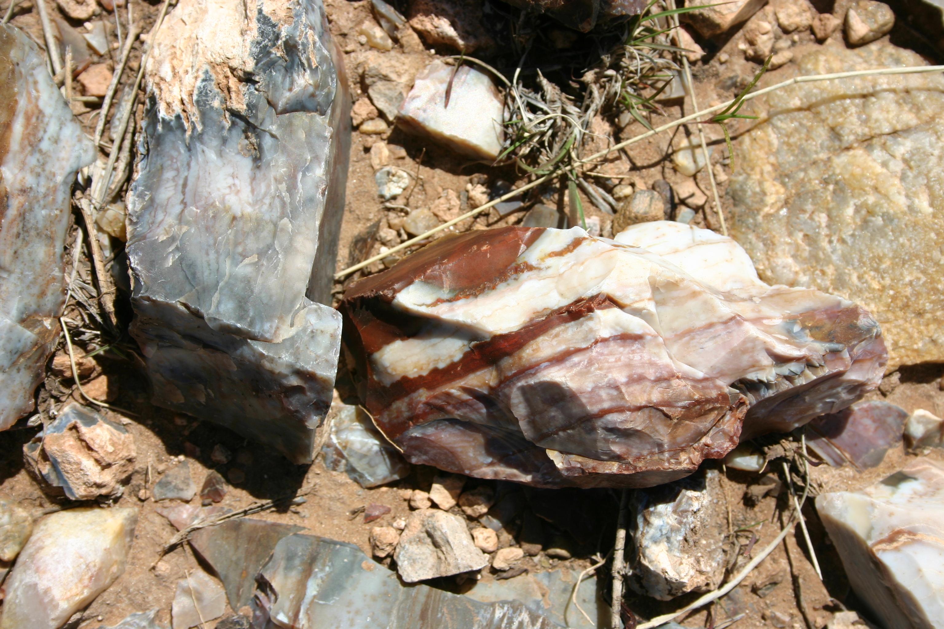 Colorful chunks of Alibates Flint.