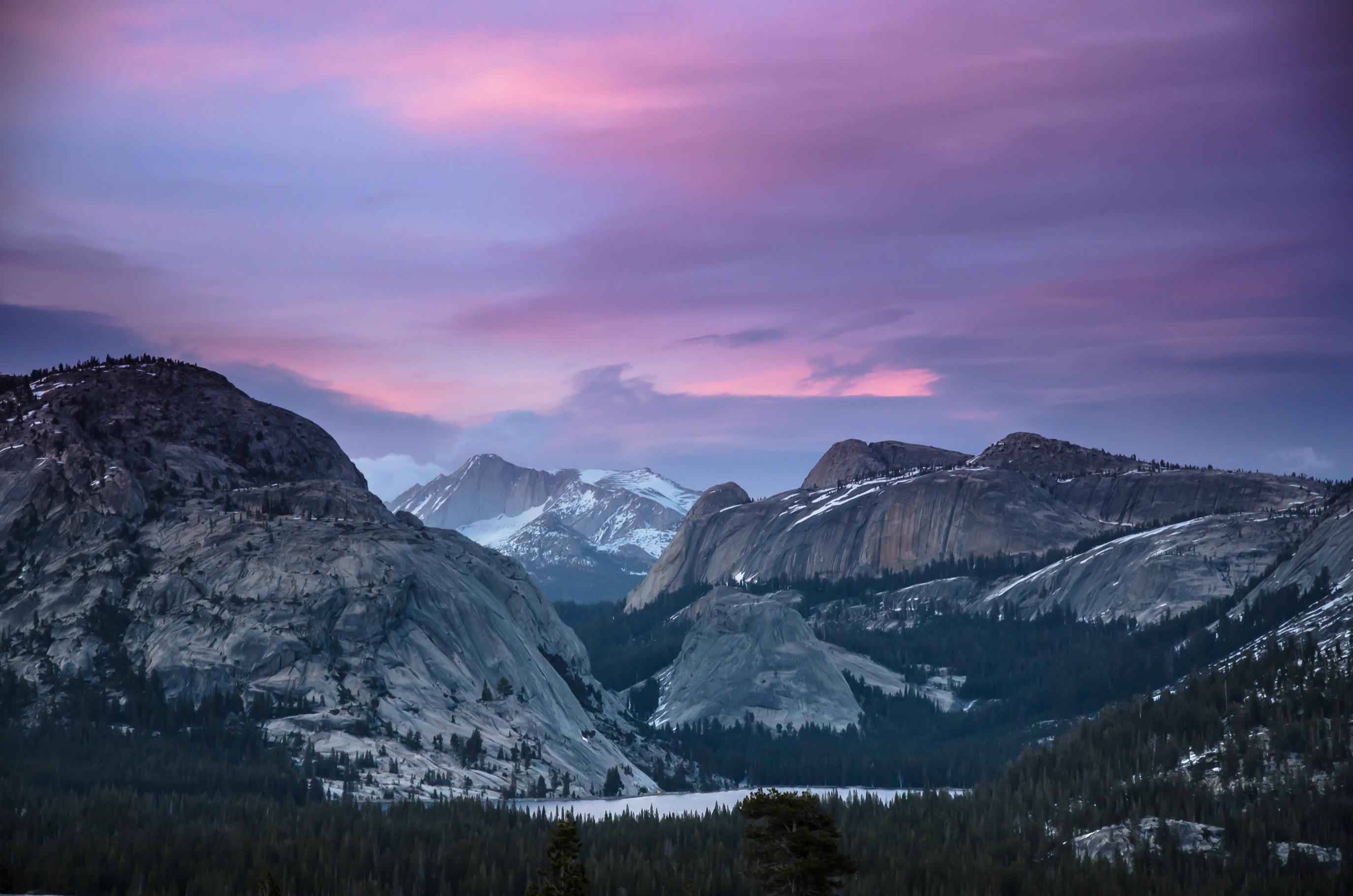 Mountains surrounding a lake.