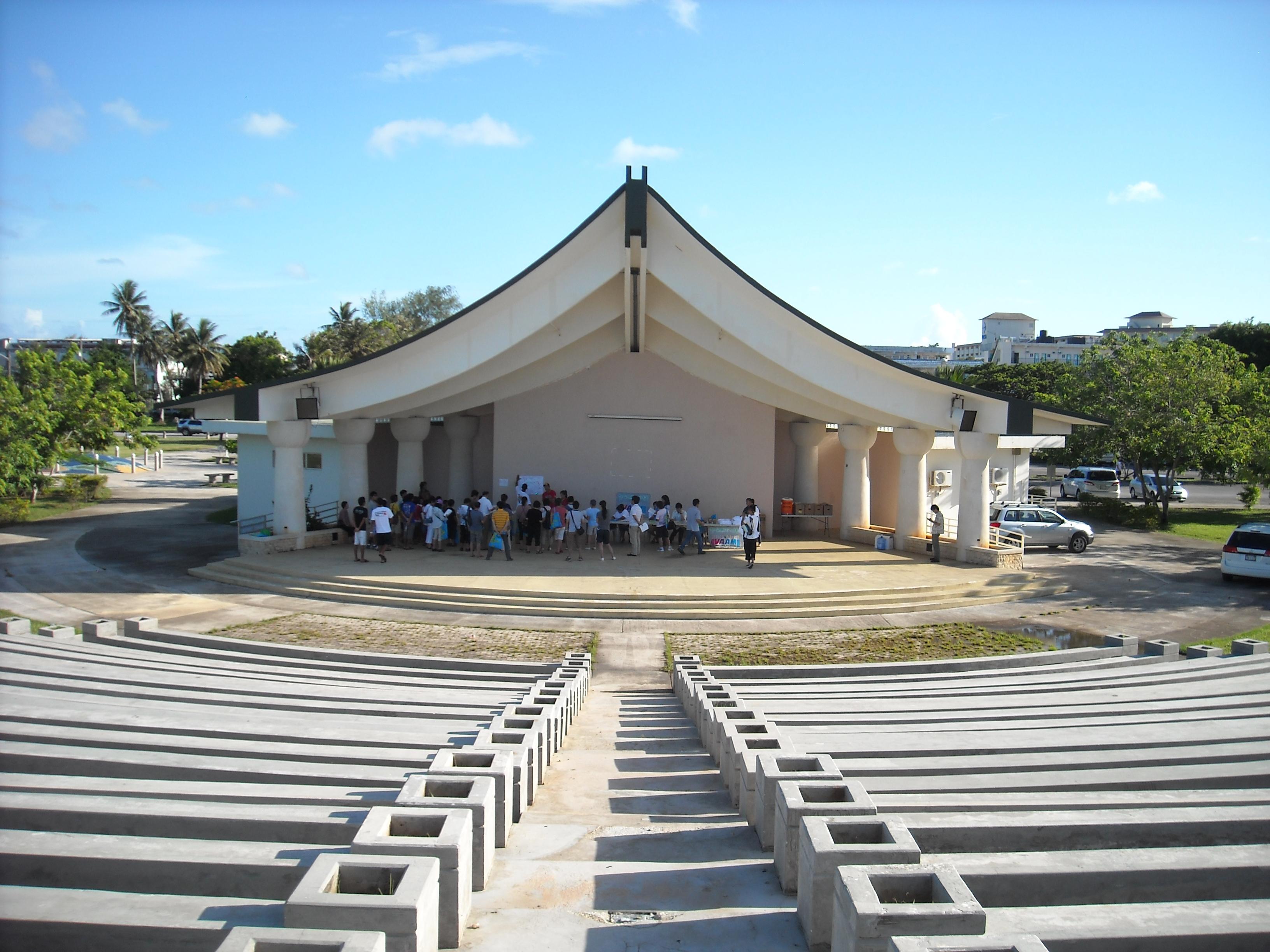 Rehearsing at the American Memorial Park ampitheater