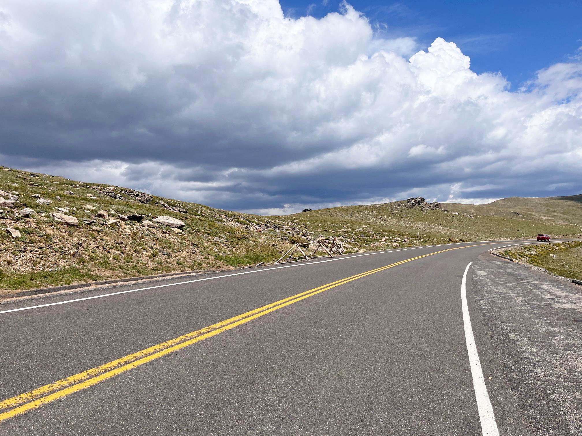 View of a paved road along Alpine Tundra